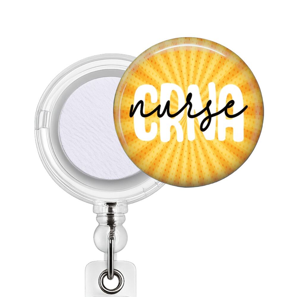 CRNA Badge Reel & Topper Certified Registered Nurse Anesthetist Anesthesia Gift